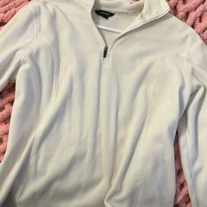 Lands end white quarter zip